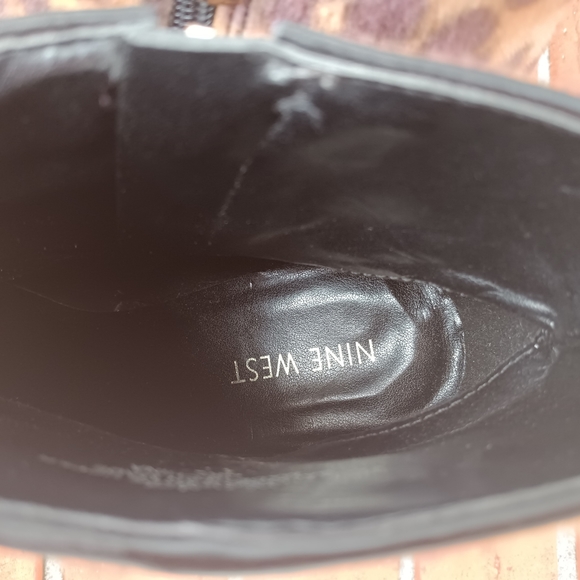 Nine West Brown & Tan Leopard Faux Fur Ankle Booties Women's Size 7.5 - Picture 8 of 14